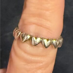 Pandora Silver Row of Hearts  Ring